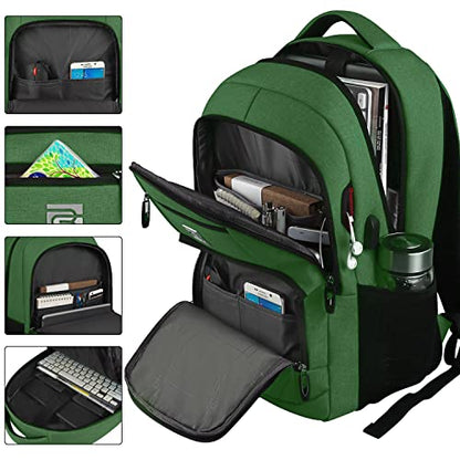 Laptop Backpack,Business Travel Anti Theft Slim College Backpack | Water Resistant Durable Computer Bag Gift for Women & Men Fits 15.6 Inch Laptop and Notebook - Green - color: Green, size: 15.6 Inch, style: Laptop