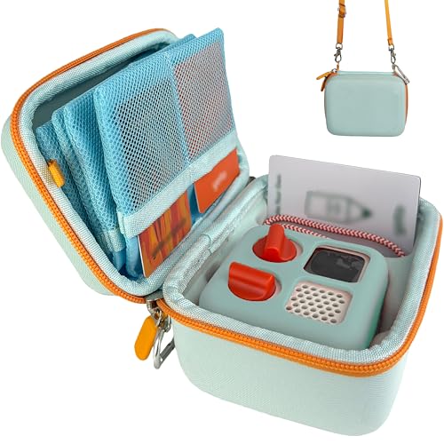 Hard Travel Case Compatible with Yoto Mini–Kids Audio & Music Player,Yoto Card Holder Bag with Adjustable Shoulder Strap for Up to 36 Audiobook Cards,Children’s Mini Player. (Light Green) - color: Light Green