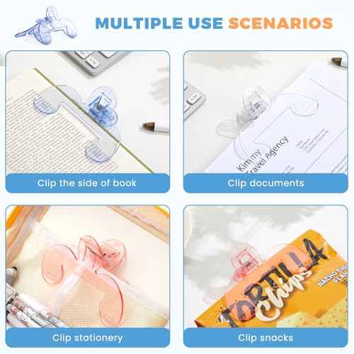 Transparent Book Page Holder, 12° Book Opener Clip | Portable Book Clips to Hold Book Open, Notebook Clips for Reading, Magzines Fixing Manuscripts, Suitable for Teacher Clerk - color: Transparent