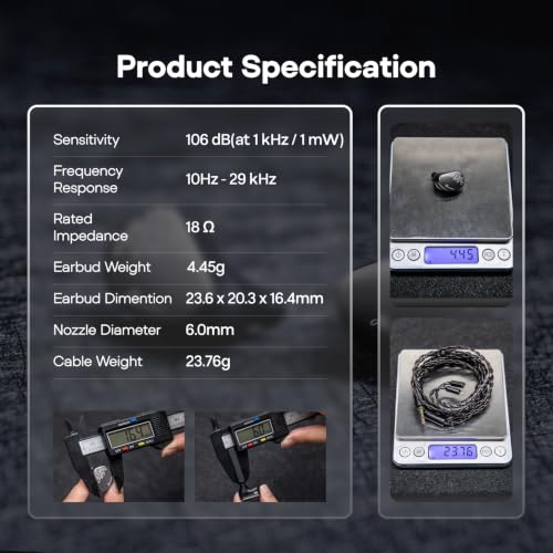 Linsoul Kiwi Ears Cadenza II 10mm Titanium Driver in Ear Monitor IEMs | KARS 2.0, Precise Tonal Balance, CNC Aluminum Faceplate, 2Pin Cable for Audiophiles Gaming, Grey, 3.5mm without Mic - color: Grey