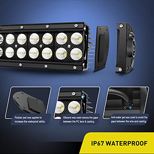 Nilight - 71013C-A 32" 180W Spot Flood Combo High Power LED Driving Lamp LED Light Bar Off Road Fog Driving Work Lights for SUV Boat Jeep Lamp,2 Years Warranty - size: 32Inch Curved 180W Light