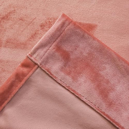 Velvet Tie Top Room Curtain Set- Girls Pink Bow Tie Design Drapes for Living Room/Bedroom W52 x L84-inch, 2 Panels - color: Blush Pink, size: 52"W x 84"L (Pack of 2)