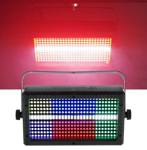Rockville STAGE PANEL 336 Visual Effect Light, Wash + Matrix Combo, 50 Watts, Strobe Effects, 30 Channel DMX Control, 10 Auto and Sound Programs Ideal for DJ Booths, Clubs, Parties, and Stage Lighting | 280 RGB LEDs, 56 White Strobe LEDs, 30 DMX Channels,