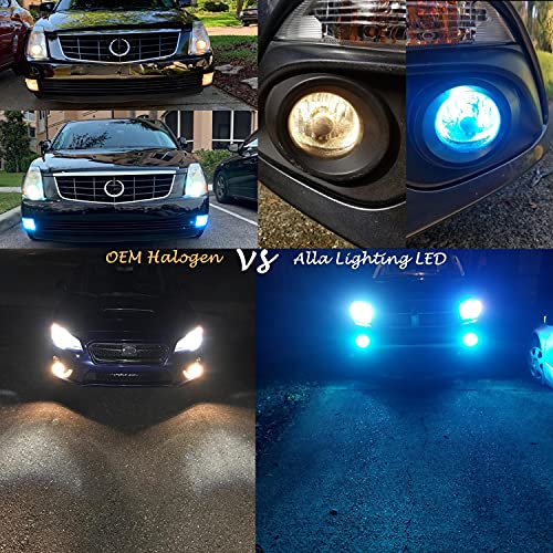 Alla Lighting 3800lm H8 H11 LED Bulbs H16, 8000K Ice Blue Fog Lights High Illumination ETI 56-SMD Xtreme Super Bright Lamp Replacement - color: 8000K Ice Blue