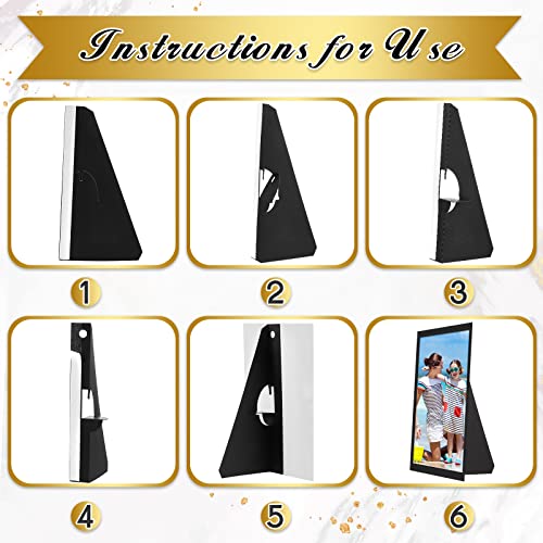 Marspark Poster Stand, 10 Inch, Black, 12 Pack | Self Stick Easel Back Poster Board Stand, Convenient Peel and Stick Self Adhesive Easels Display Cardboard Sign - color: Black, size: 10 Inch