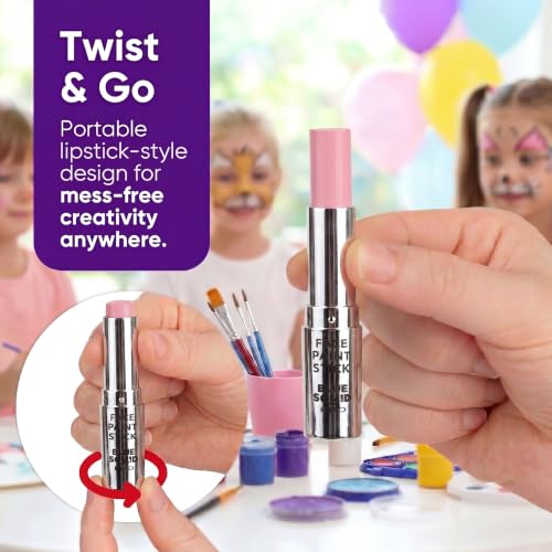 Blue Squid Pastel Pink Face Paint Stick - Water based Body Paint for Adults & Kids - Vegan Hypoallergenic Twist-Up Non-Toxic Makeup Stick for Cosplay, & SFX (Pastel Pink) - color: Pastel Pink