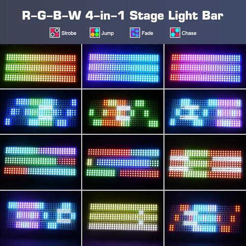 180W RGBW LED Wall Washer Light, 270 RGB +180 White LEDs Stage Strobe Light with Remote, DMX512 Sound Activated for Church VBS Wedding Party KTV Halloween Haunted House Rental Event
