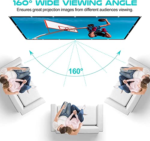 Projection Screens 40 in to 100in, Movie Projector Screen 16:9 4K Rear Front Movie Screen, Wrinkle Design, Widescreen for Movie Home 1.4-2.3 Meters Viewing Distance (40 inches) - size: 40 inches