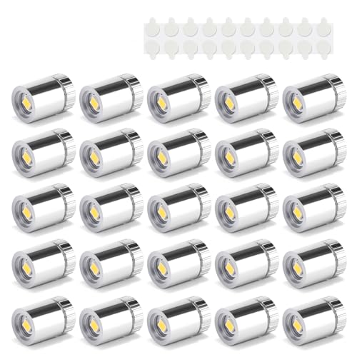 TAYSING 20 Pack Small Spotlight Battery Operated LED Lights Cordless Miniature Spot Light for Artwork, Paintings, Jewelry, Display Cases, handicrafts, Models, Toys, Puzzles (RGB) - color: Rgb