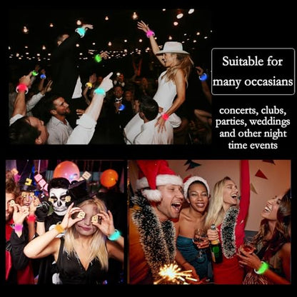 100 Pcs LED Bracelets Sound Activated with Flashing LED Strobe Music Control Light Up Bracelets for Rave, Game Prizes, Birthday Party Favor,Valentine's Day gift - color: 6 Color Changing