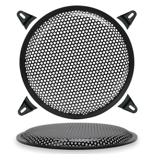 8 Inches Speaker Grill Cover: Metal Round Hole Subwoofer Grill Cover Protector, Car Audio Speaker Grill Cover(Pack of 2)