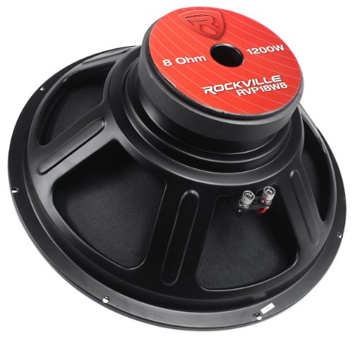 Rockville RVP18W8 18" Raw Replacement DJ PA Subwoofer, 8 Ohm, 2-Pack | 1200W Peak / 600W RMS, 90 Oz Magnet, 3" CCAW Voice Coil, Paper Cone, Steel Basket, Banana Terminals, 26Hz-500Hz, 101dB