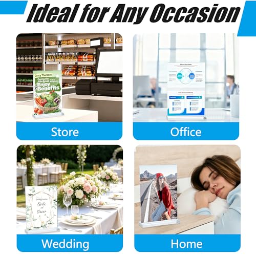 15pcs, Acrylic Sign Holder 5x7, Acrylic Frame, 5x7 Acrylic Sign Holder, Table Sign Holders, Table Tents, Clear Display Stand, Paper Stand, Suitable For Offices, Restaurants, Exhibitions, And Shops