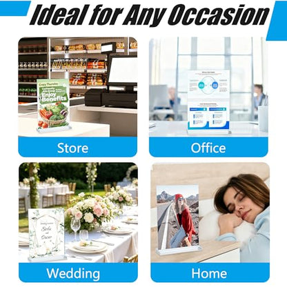 15pcs, Acrylic Sign Holder 5x7, Acrylic Frame, 5x7 Acrylic Sign Holder, Table Sign Holders, Table Tents, Clear Display Stand, Paper Stand, Suitable For Offices, Restaurants, Exhibitions, And Shops