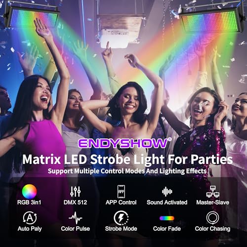 DJ Strobe Light for Parties,80W 432 LEDs RGB 3IN1 Stage Strobe&Wash Lights Bar with APP Control DMX512 Sound Activated DJ Disco Strobe Lights for Halloween Birthday Party Wedding Show Club