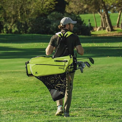 KVV Lightweight Golf Stand Bag with 7 Way Full-Length Dividers, 5 Zippered Pockets, Automatically Adjustable Dual Straps，Elegant Design - color: Lime