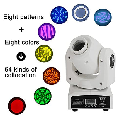 Topteng 1/2/4 Moving Head 120W 8Gobo Stage Lighting RGBW LED DJ DMX Beam Bar Party Light 9/11 Channels Sound Activated DJ Lights for Church Wedding Disco Party Nightclub Live Show
