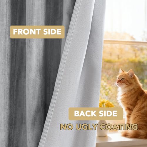 H.VERSAILTEX Velvet 100% Blackout Curtains for Living Room Full Light Blocking Curtains Thermal Insulated Room Window Drapes Soft Luxury Curtains Grommet Top 2 Panels (55" W x 63" L, Gray) - color: Grey, size: 55"W x 63"L (Pack of 2)
