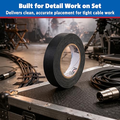 Gaffer Power Black Gaffer Tape 1 Inch x 60 Yards, Pro Grade, USA Made - color: Black, size: 1 inch x 60 yards