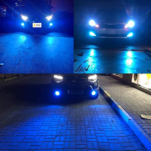 Alla Lighting H8 H16 H11 LED Fog Lights Bulbs, 8000K Ice Blue 2800 Lumens Xtreme Super Bright COB-72 SMD 12V DRL Replacement - color: 8000K Ice Blue