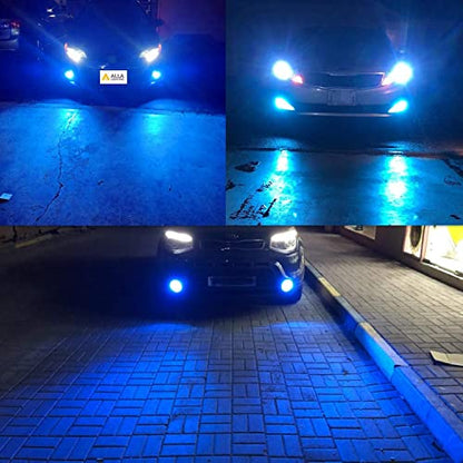 Alla Lighting H8 H16 H11 LED Fog Lights Bulbs, 8000K Ice Blue 2800 Lumens Xtreme Super Bright COB-72 SMD 12V DRL Replacement - color: 8000K Ice Blue