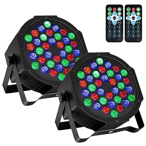 Litake DJ Par Lights, RGB 36 LED Stage Lights Sound Activated,Remote & DMX Controlled LED Uplights,7 Modes Uplighting for Dance Party Church Wedding Birthday Holiday Music Show-2 Pack - color: 2 Pack
