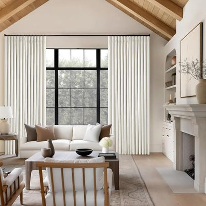 TWODRAPES Natural Cream Linen Black Out Curtains 120 Inch Long Pinch Pleat - color: Natural Linen, size: 40"W x 120"L (Pack of 2)