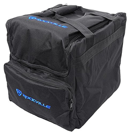 Rockville Best PAR H2O Outdoor RGBWA+UV Battery Par Light 4-Pack with Bags | 4-18-Hour Rechargeable Battery, 7500mAh, Wireless DMX, IPX54 Water Resistant, 2 RLB40 Travel Bags, DJ Lighting, 6-Items