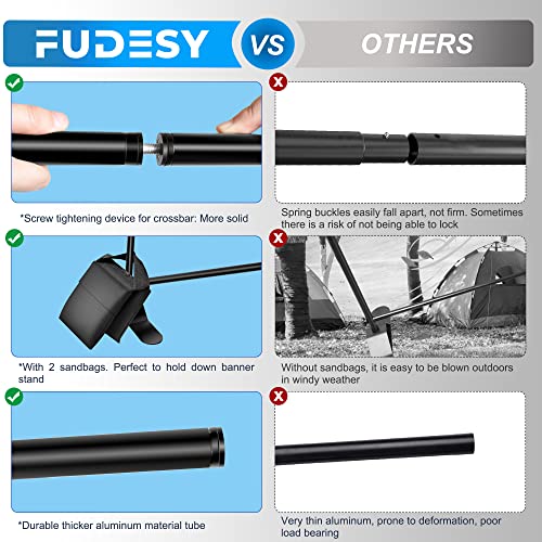 FUDESY Backdrop Banner Stand, 10x8ft Adjustable Step and Repeat Stand Kit | Heavy Duty Photo Background Stand with Sandbags,Telescopic Tube,for Party,Display,Trade Show,Photography,Wedding,Photo Booth - size: 8x10ft