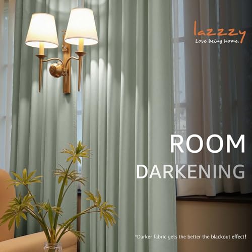 Lazzzy Green Velvet Curtains Blackout Thermal Insulated Curtains 84 Inch Long Window Drapes for Bedroom Living Room Super Soft Luxury Grommet Window Treatment 2 Panels, Grayish Green - color: *Grommet | Grey Sage, size: 52"W x 84"L (Pack of 2)