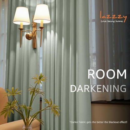 Lazzzy Green Velvet Curtains Blackout Thermal Insulated Curtains 84 Inch Long Window Drapes for Bedroom Living Room Super Soft Luxury Grommet Window Treatment 2 Panels, Grayish Green - color: *Grommet | Grey Sage, size: 52"W x 84"L (Pack of 2)