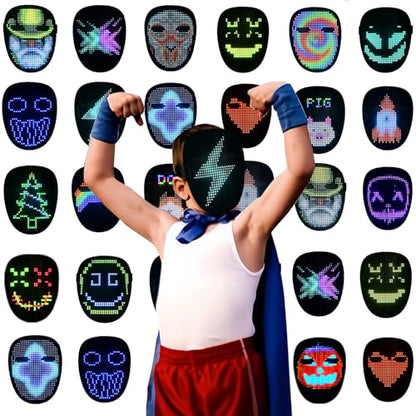 Depointer Life LED Mask Gesture Sensing Light up Mask Cool Gifts for Kids | Halloween Costumes,Christmas,Boy Gifts,Coolest Gifts,Trunk or Treat,USB-C Rechargeable,Suitable for Adults And Children - style: Kids Mask Rechargeable