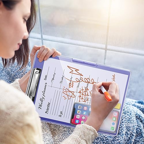 Clipboard with Storage, Nurse Dry Erase Clip Board, 8.5x11, Light Purple | Dual Compartments, Clearview Dry Erase Panel, High Capacity Storage, Heavy Duty, Pen Holder, Side Opening, School/Office Use - color: Light Purple