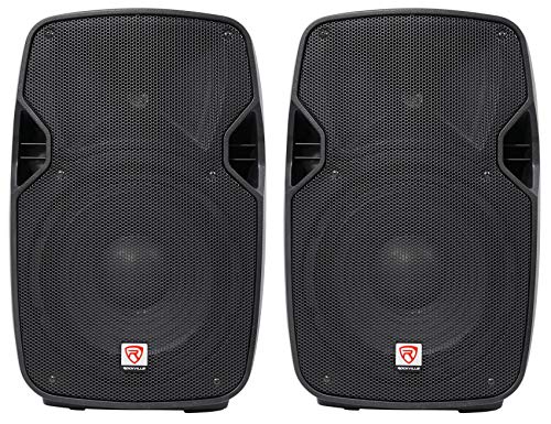 Rockville SPGN104 10" Passive 2-Way Speaker, 4 Ohm, ABS Cabinet, 2-Pack | 800W Peak / 200W RMS, Lightweight, 1.35" Titanium Driver, SpeakON I/O, 35mm Pole Mount, Floor Monitor Use, 122dB SPL, DJ PA