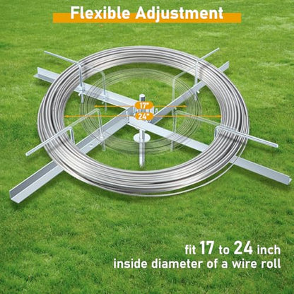 Steel Spinning Jenny Fence Wire Dereeler, Adjustable Fence Wire Dereeler | Made of Galvanized Steel, 360 Degree Rotating Spinning Jenny with Brake, Supports Multiple Wire Sizes