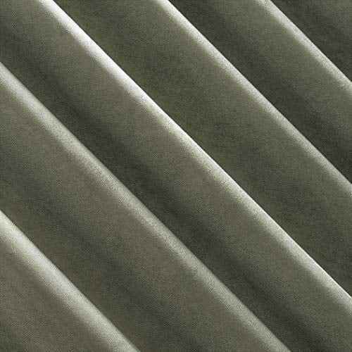 Sun Zero Hampshire Velvet Noise Reducing Thermal Extreme 100% Total Blackout Back Tab/Rod Pocket Curtain Panel, Moss Green, 50"W x 84"L (1 Panel) - color: Moss Green, size: 50"W x 84"L (Pack of 1)