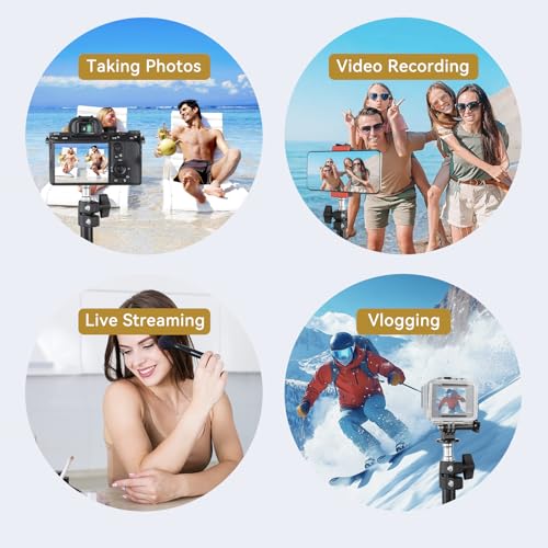 UTEBIT 2 Pack Photography Light Stands Tripod, with Phone Clamp, Black | 45"/3.7ft Adjustable Aluminum Lighting Stand with Camera Mount Adapter for Travel Outdoor Photo Video Shooting