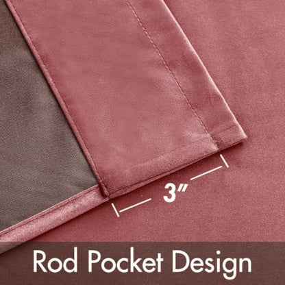 MIULEE Dusty Rose Velvet Curtains 63 Inch Long 2 Panels, W40 x L63 | Luxury Super Soft, Thermal Insulated, Room Darkening Drapes, Rod Pocket Design, Window Curtains for Bedroom Living Room - color: Dusty Rose, size: 40"W x 63"L (Pack of 2)