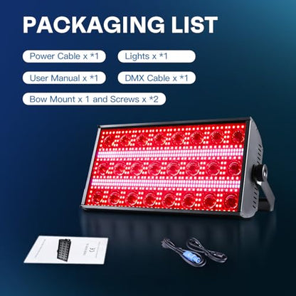 LED Stage Light 300W Strobe Lights, Wash & Beam DJ Bar Lighting, 664 Pcs RGBW LED with DMX512 Sound Activated 5/10/112 CH Uplights for Christmas Event Party Wedding Church Disco Club