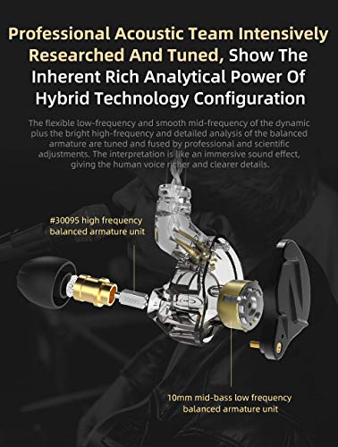 KZ ZSN PRO X Hybrid Banlance Armature with Dynamic in-Ear Earphone ERJIGO ZSNPROX 1BA+1DD HiFi Headset ZSNPRO X erabuds (Without Mic, Golden) | in-Ear Earbuds, HiFi Musician Monitor, Detachable 2-Pin, Tangle-Free Cable, Noise-Isolating, 10mm DD+BA - color