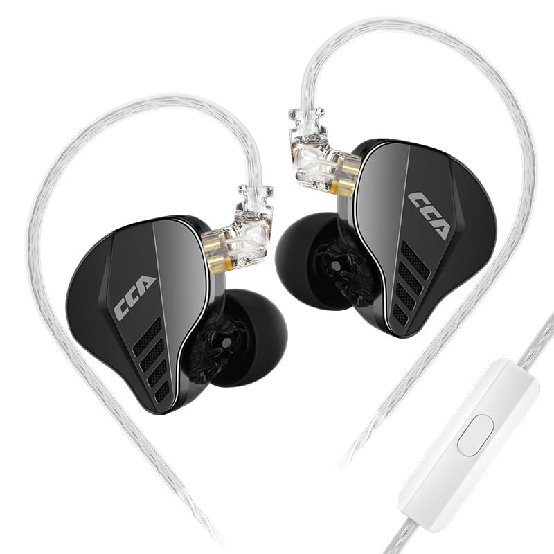 CCA Pianist in-Ear Monitor 2BA+1DD Hybrid Triple Drivers Earbuds HiFi Bass Noise Isolation Earphones, Clarity Stereo Sound Comfortable Headphones for Audio Engineers, Musicians(with Mic)