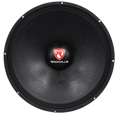 Rockville RVP18W8 18" Raw Replacement DJ PA Subwoofer, 8 Ohm | 1200W Peak / 600W RMS, 90 Oz Magnet, 3" CCAW Voice Coil, Paper Cone, Steel Basket, Banana Terminals, 26Hz-500Hz, 101dB - style: 8 Ohm