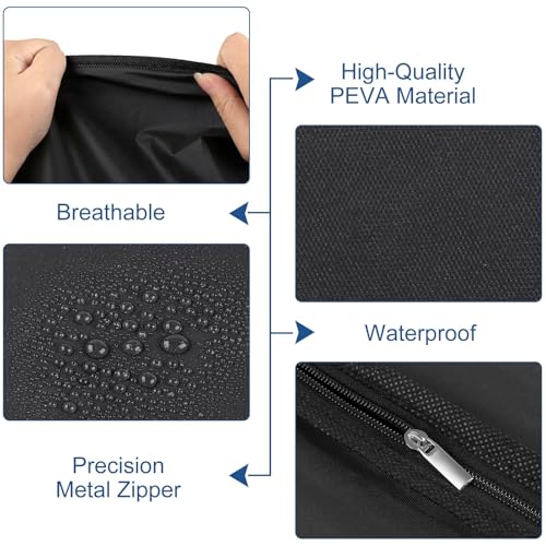 Dress Bags for Gowns,2 PCS 60" Long Dress Garment Bag, Garment Bags for Hanging Clothes,Dress Cover with Clear Window for Women's Coats, Formal Gowns, and Evening Dresses (Black) - size: 24"×60"