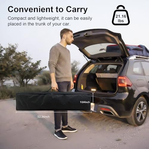 200 Inch Outdoor Projector Screen with Stand, DUYIKJ 16Ft Portable Large Rear Front Projection Screen Dual Sided 16:9 4K HD Movie Screen, Wrinkle-Free Design & Carry Bag for Backyard Cinema
