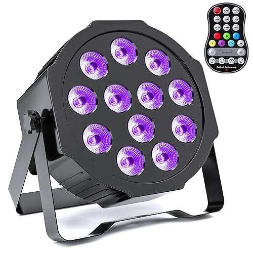 Rechargeable Par Lights Uplights RGBWA+UV 6-in-1 LED Battery Powered Stage Lights with Remote & DMX Control, Sound Activated for Festivals, Weddings, Bars, Churches, DJ - size: 1 Pack
