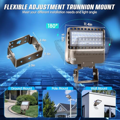 150W LED Parking Lot Light Dusk to Dawn Photocell 22500LM 5000K - size: 150W Trunnion*1