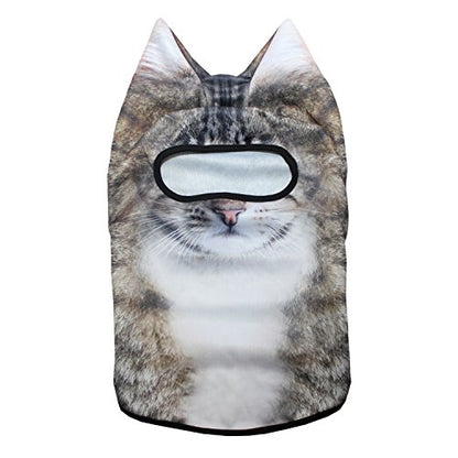 WTACTFUL 3D Animal Ears Balaclava, Breathable Face Mask for Halloween | Stand-Up Ears, Windproof Dustproof, Quick-Dry, No Fade Print, Soft, for Music Festivals Raves Ski Snowboard Moto Party - color: Cat Meb-20