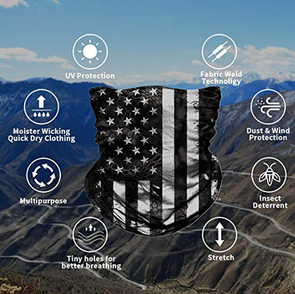 Neck Gaiter Shield Scarf Bandana Face Mask Seamless UV Protection for Motorcycle Cycling Riding Running Headbands - color: A National Flag-black