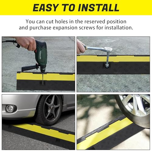 3 Pack with 2 Channel Rubber Cable Protecto- Anti-Slip Rubber Mat, Pressure-Resistant Duct, Easy Installation Cable Cover, Water-Resistant Cable Duct, and Noise Reduction Cable