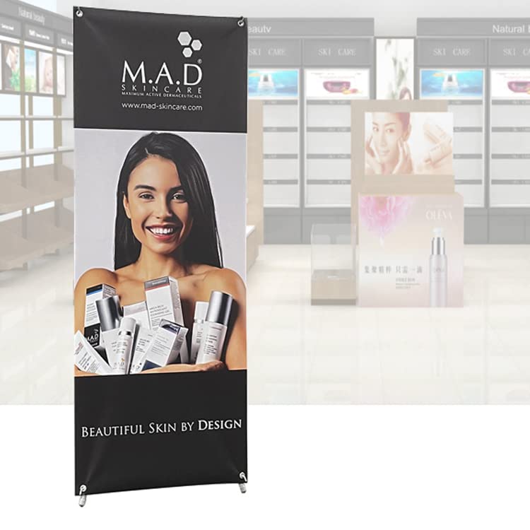 4U Media&Displays New & Premium X Banner Stand --Height adjustable from 63 inches to 72 inches and Width Adjustable from 24 inches to 31.5 inches (STAND ONLY) (1 UNIT) - color: 1 UNIT
